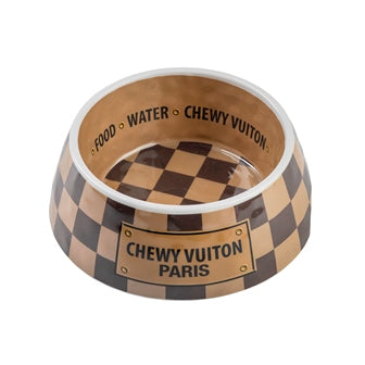 Checker Chewy Vuiton Bowl 3 sizes available -(set of 2) by Haute Diggity Dog