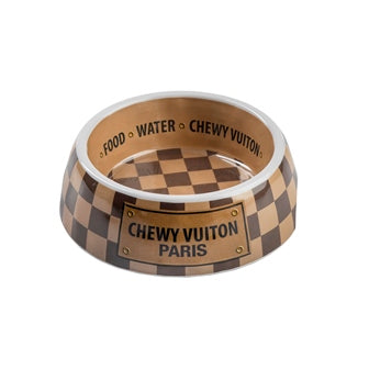 Checker Chewy Vuiton Bowl 3 sizes available -(set of 2) by Haute Diggity Dog