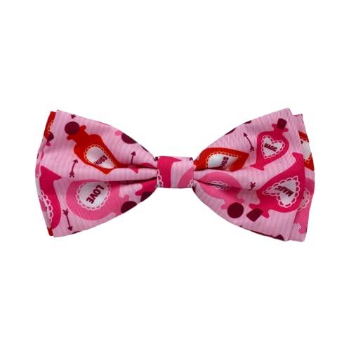 Huxley & Kent Bow Tie for Pets | Kisses (Small) | Valentine's Day Pet Bow Tie Collar Attachment | Fun Bow Ties for Dogs & Cats | Cute, Comfortable, and Durable