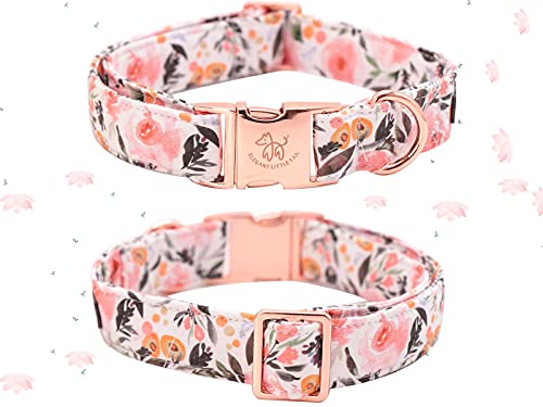 Elegant little tail Sunflower Girl Dog Collar for Female Dogs, Pet Collar Adjustable Dog Collars with Flower Gift for Medium Dogs