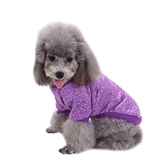 Jecikelon Dog Clothes Dogs Sweater Soft Puppies Clothing Winter Puppy Sweaters Warm Outfit for Dogs Small XXS XS Cat Apparel (Khaki, S)