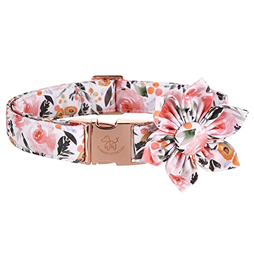 Elegant little tail Sunflower Girl Dog Collar for Female Dogs, Pet Collar Adjustable Dog Collars with Flower Gift for Medium Dogs