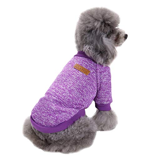 Jecikelon Dog Clothes Dogs Sweater Soft Puppies Clothing Winter Puppy Sweaters Warm Outfit for Dogs Small XXS XS Cat Apparel (Khaki, S)