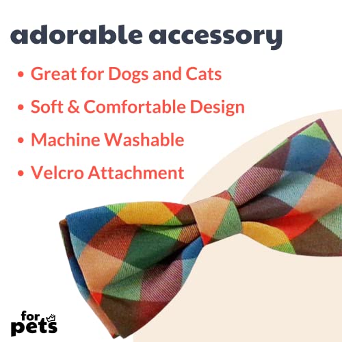 Huxley & Kent Bow Tie for Pets | Fall Check (Extra-Large) | Bow Tie Collar Attachment | Fun Bow Ties for Dogs & Cats | Cute, Comfortable, and Durable | H&K Bow Tie