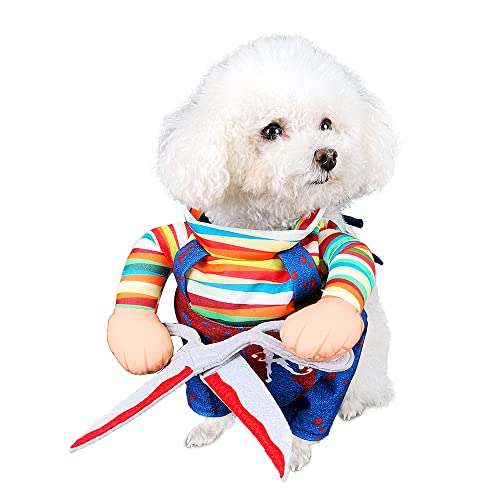 NACOCO Dog Halloween Scissors Style Doll Costume Pet Christmas Cosplay Adjustable Doll Funny Special Clothes Puppy Party Clothes for Small Dogs Cats (Small)