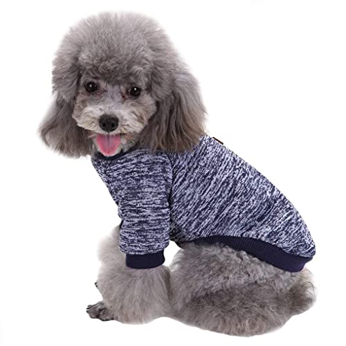 Jecikelon Dog Clothes Dogs Sweater Soft Puppies Clothing Winter Puppy Sweaters Warm Outfit for Dogs Small XXS XS Cat Apparel (Khaki, S)