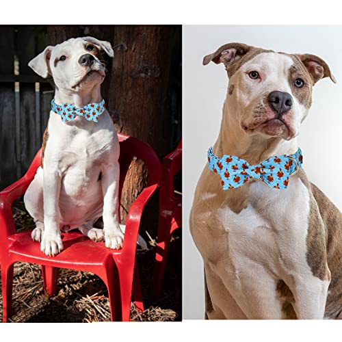 Unique style paws Halloween Dog Collar with Bow Tie Pumpkin Cotton Collar Adjustable Puppy Collar for Small Medium Large Dogs-S