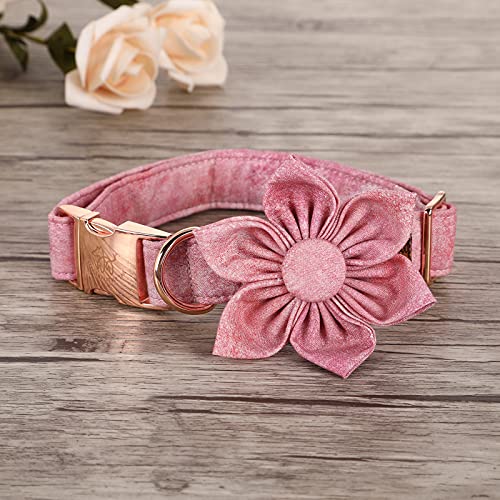 Elegant little tail Sunflower Girl Dog Collar for Female Dogs, Pet Collar Adjustable Dog Collars with Flower Gift for Medium Dogs