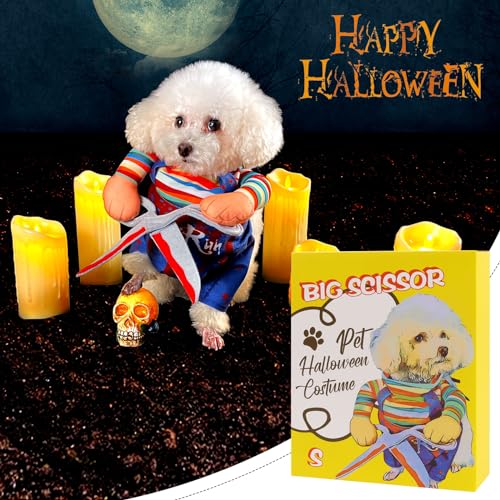 NACOCO Dog Halloween Scissors Style Doll Costume Pet Christmas Cosplay Adjustable Doll Funny Special Clothes Puppy Party Clothes for Small Dogs Cats (Small)