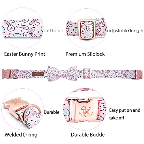 Elegant little tail Dog Collar with Bow, Lucky Clover Bow Tie Dog Collar, Cute Dog Bowtie Pet Gift Dog Collar for Medium Dogs