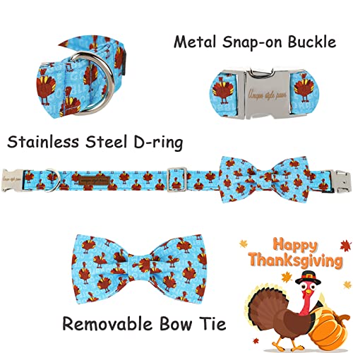 Unique style paws Halloween Dog Collar with Bow Tie Pumpkin Cotton Collar Adjustable Puppy Collar for Small Medium Large Dogs-S