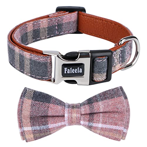 Faleela Soft &Comfy Bowtie Dog Collar,Detachable and Adjustable Bow Tie Collar,for Small Medium Large Pet (S, Blue)