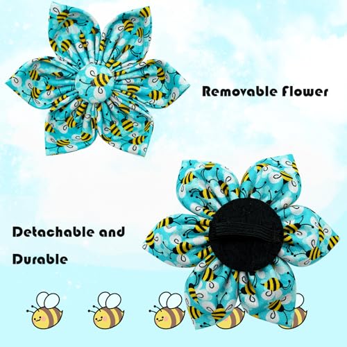 Elegant little tail Sunflower Girl Dog Collar for Female Dogs, Pet Collar Adjustable Dog Collars with Flower Gift for Medium Dogs