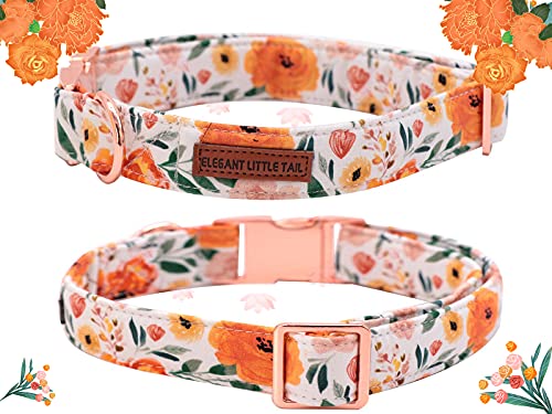 Elegant little tail Vintage Floral Dog Collar with Bow, Comfotable Dog Bowtie, Dog Collar Bow Adjustable Dog Collars for Small Medium Large Dogs