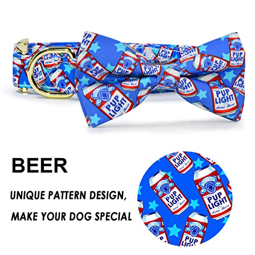 Stud Muffin Dog Bow Tie Dog Collar Accessory, Detachable Bowtie, Adjustable Collar for Small Medium Large Dogs