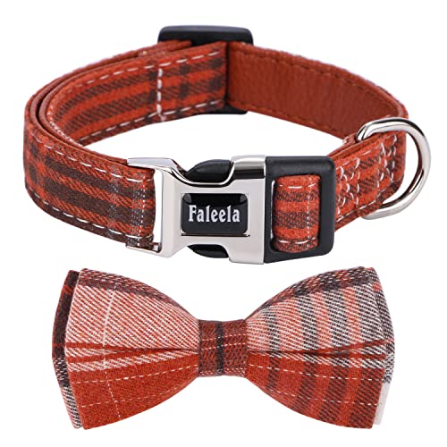 Faleela Soft &Comfy Bowtie Dog Collar,Detachable and Adjustable Bow Tie Collar,for Small Medium Large Pet (S, Blue)