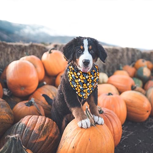 Tunkoo Happy Halloween Dog Collar with Pumpkin - Durable, Adjustable, and Stylish Pet Collar Available in Small, Medium, Large S