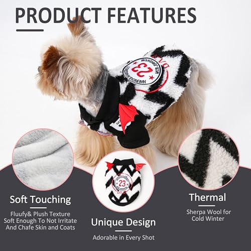 Dog Sweaters for Small Dogs Girl Boy, Dog Halloween Costume，Sherpa Fleece Dog Winter Clothes for Small Dogs Boy Girl