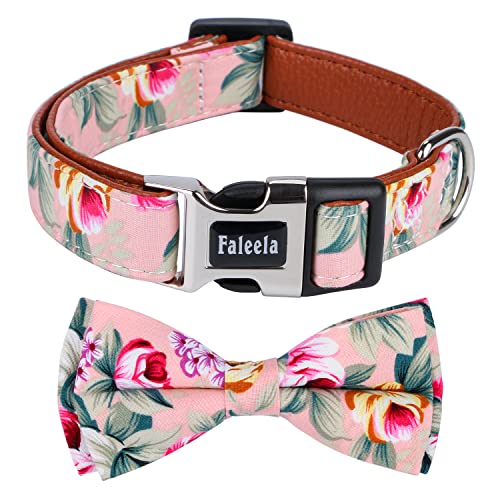 Faleela Soft &Comfy Bowtie Dog Collar,Detachable and Adjustable Bow Tie Collar,for Small Medium Large Pet (S, Blue)