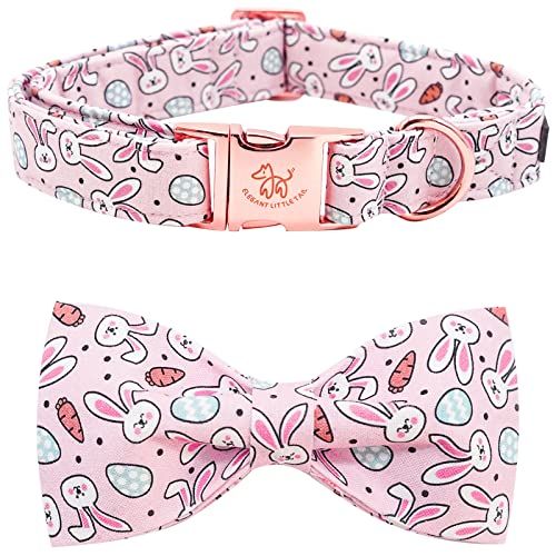 Elegant little tail Dog Collar with Bow, Lucky Clover Bow Tie Dog Collar, Cute Dog Bowtie Pet Gift Dog Collar for Medium Dogs