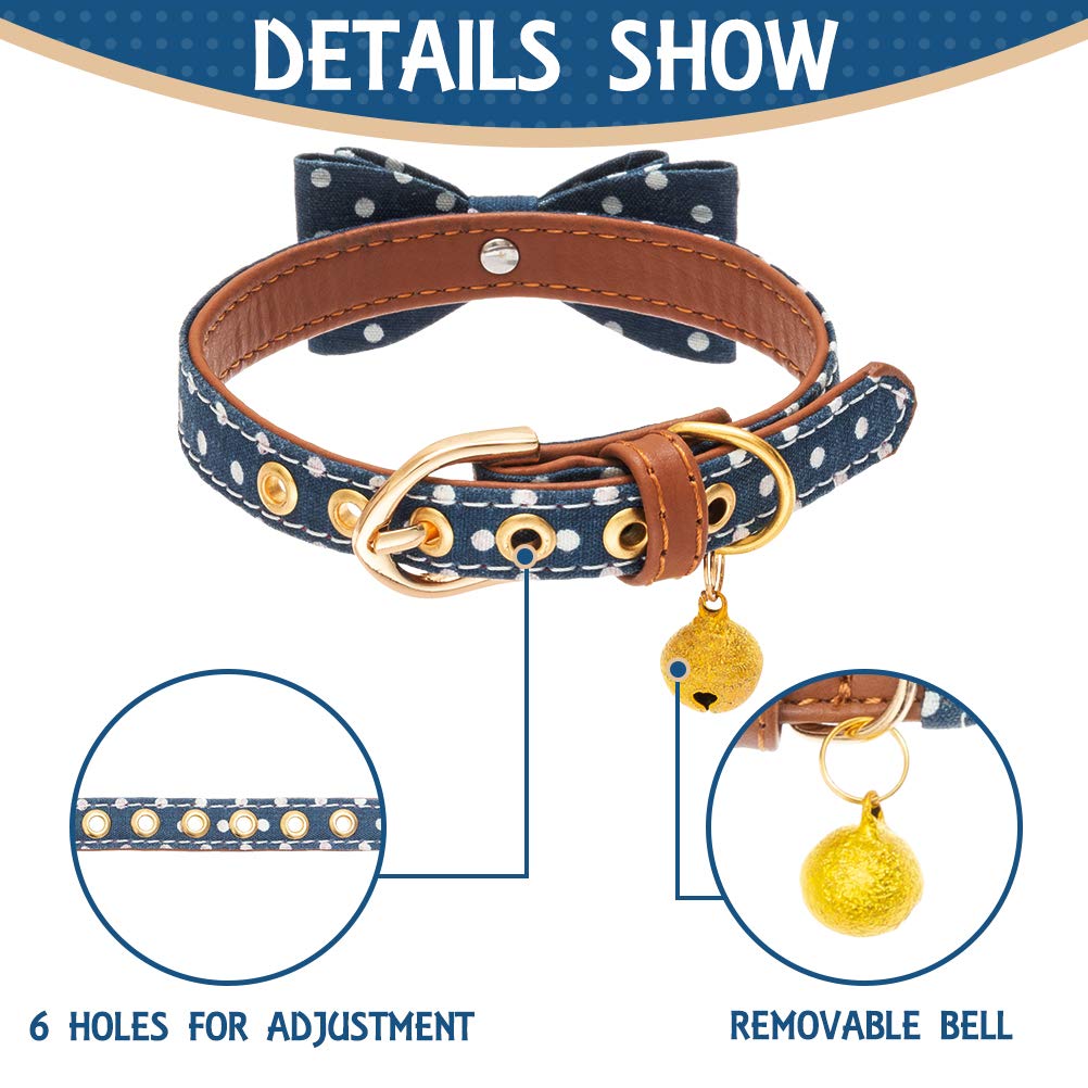 EXPAWLORER Dog Leash Set - Classic Plaid Dog Bow Tie and Dog Bandana Collar with Bell, Tangle Free, Adjustable Collars for Small Medium Large Dogs Cats, Holiday Ideal Gift