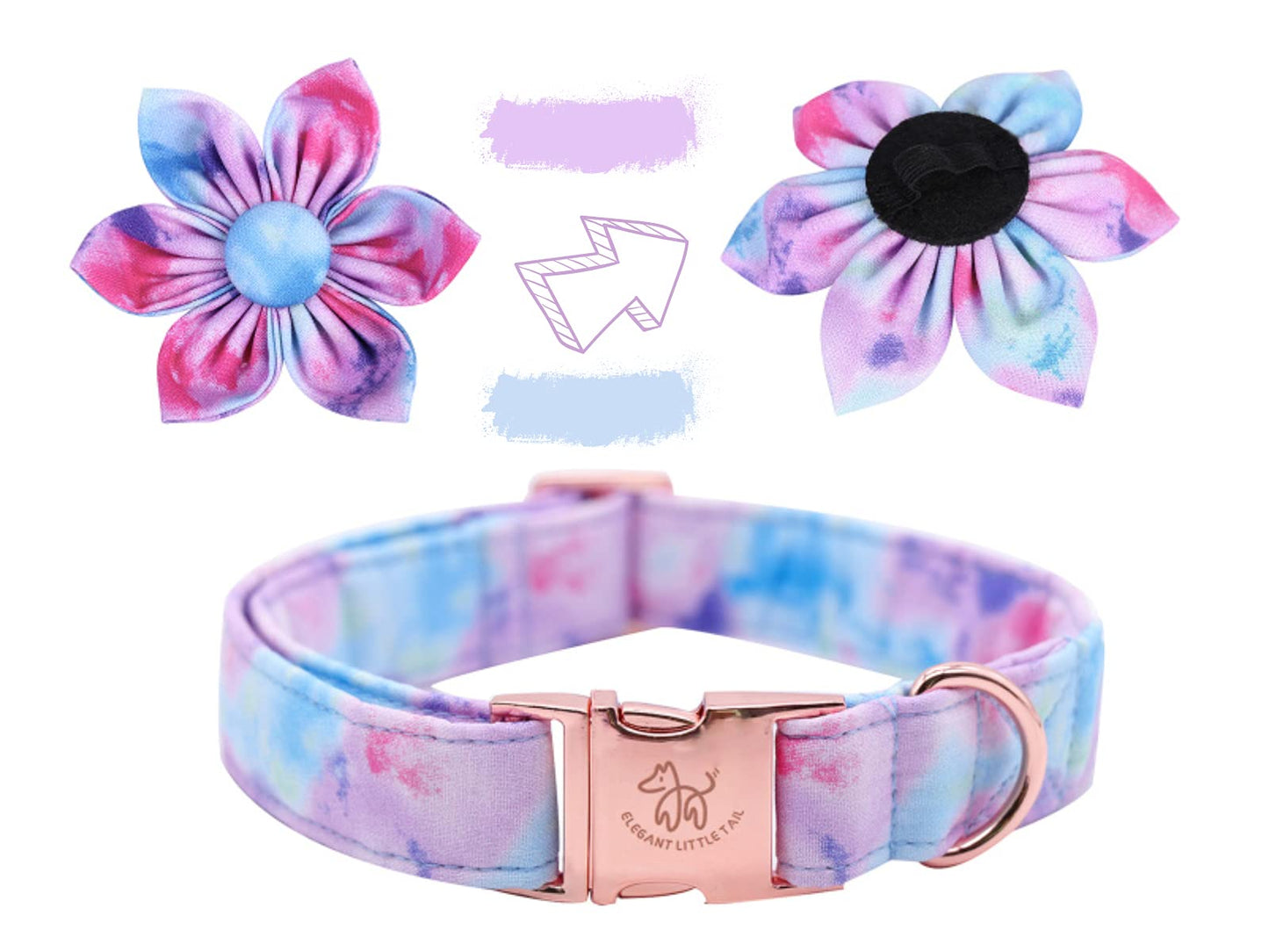 Elegant little tail Sunflower Girl Dog Collar for Female Dogs, Pet Collar Adjustable Dog Collars with Flower Gift for Medium Dogs