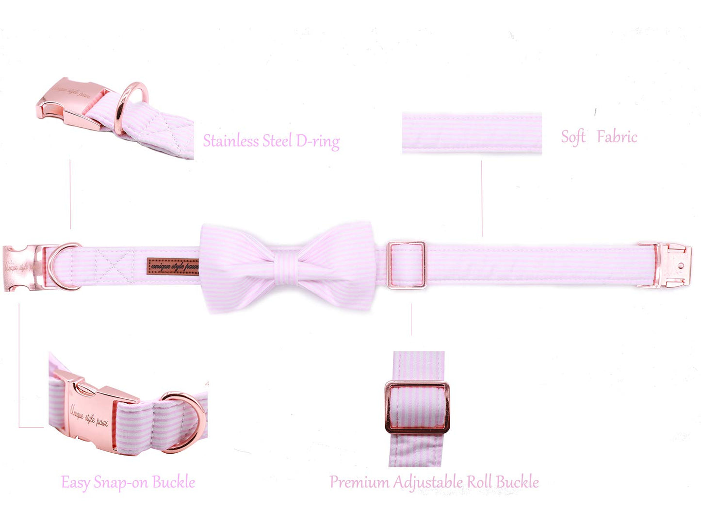 Unique Style Paws Pet Soft &Comfy Bowtie Dog Collar and Cat Collar Pet Gift for Dogs and Cats 6 Size and 7 Patterns