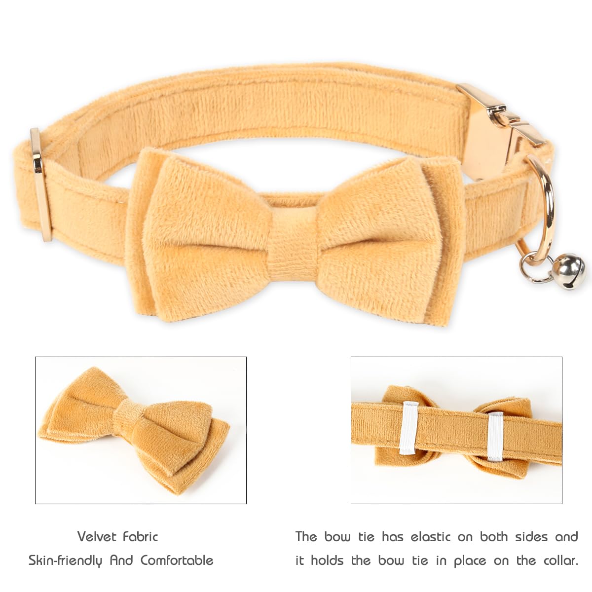 Dog Bowtie Collars, Cute Soft Dog Collar with Bow Tie, Safety Metal Buckle, Adjustable Collars for Boy and Girl Dogs Pets.