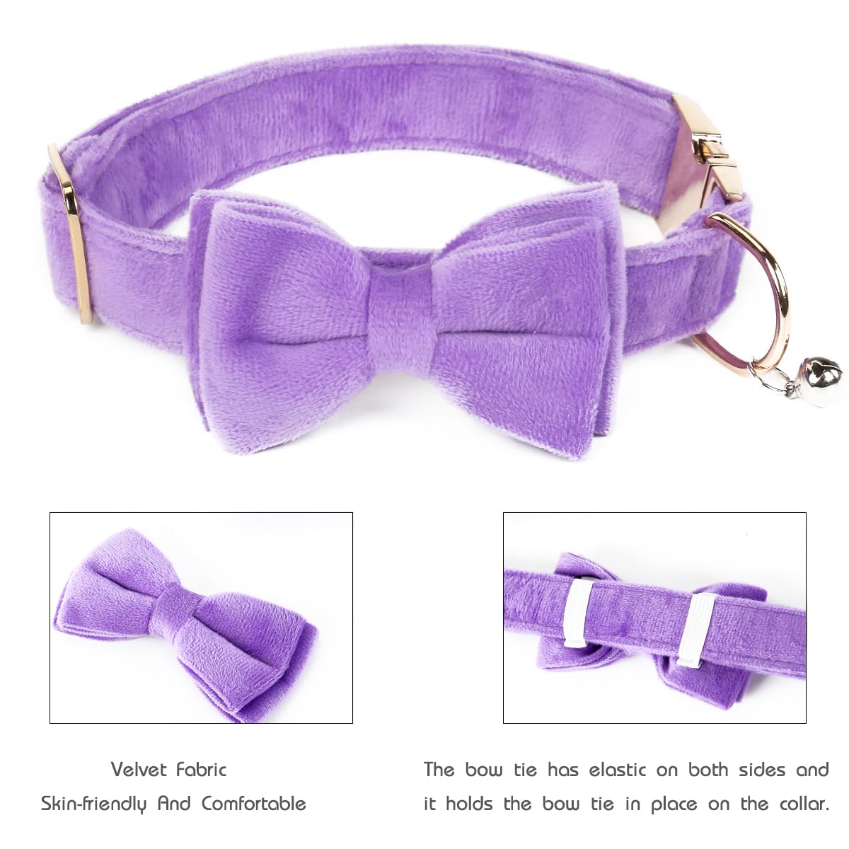 Dog Bowtie Collars, Cute Soft Dog Collar with Bow Tie, Safety Metal Buckle, Adjustable Collars for Boy and Girl Dogs Pets.