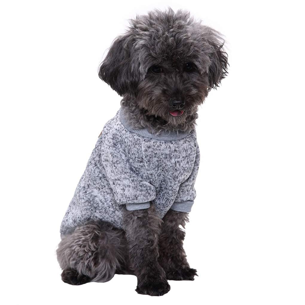 Jecikelon Dog Clothes Dogs Sweater Soft Puppies Clothing Winter Puppy Sweaters Warm Outfit for Dogs Small XXS XS Cat Apparel (Khaki, S)