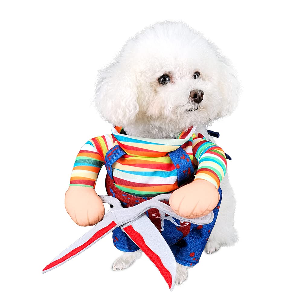 NACOCO Dog Halloween Scissors Style Doll Costume Pet Christmas Cosplay Adjustable Doll Funny Special Clothes Puppy Party Clothes for Small Dogs Cats (Small)