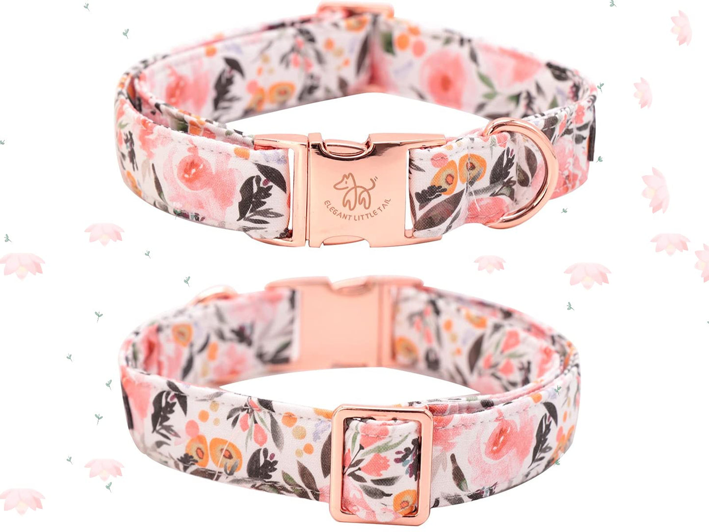 Elegant little tail Sunflower Girl Dog Collar for Female Dogs, Pet Collar Adjustable Dog Collars with Flower Gift for Medium Dogs