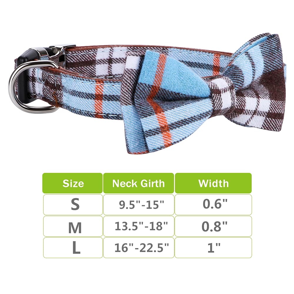 Faleela Soft &Comfy Bowtie Dog Collar,Detachable and Adjustable Bow Tie Collar,for Small Medium Large Pet (S, Blue)