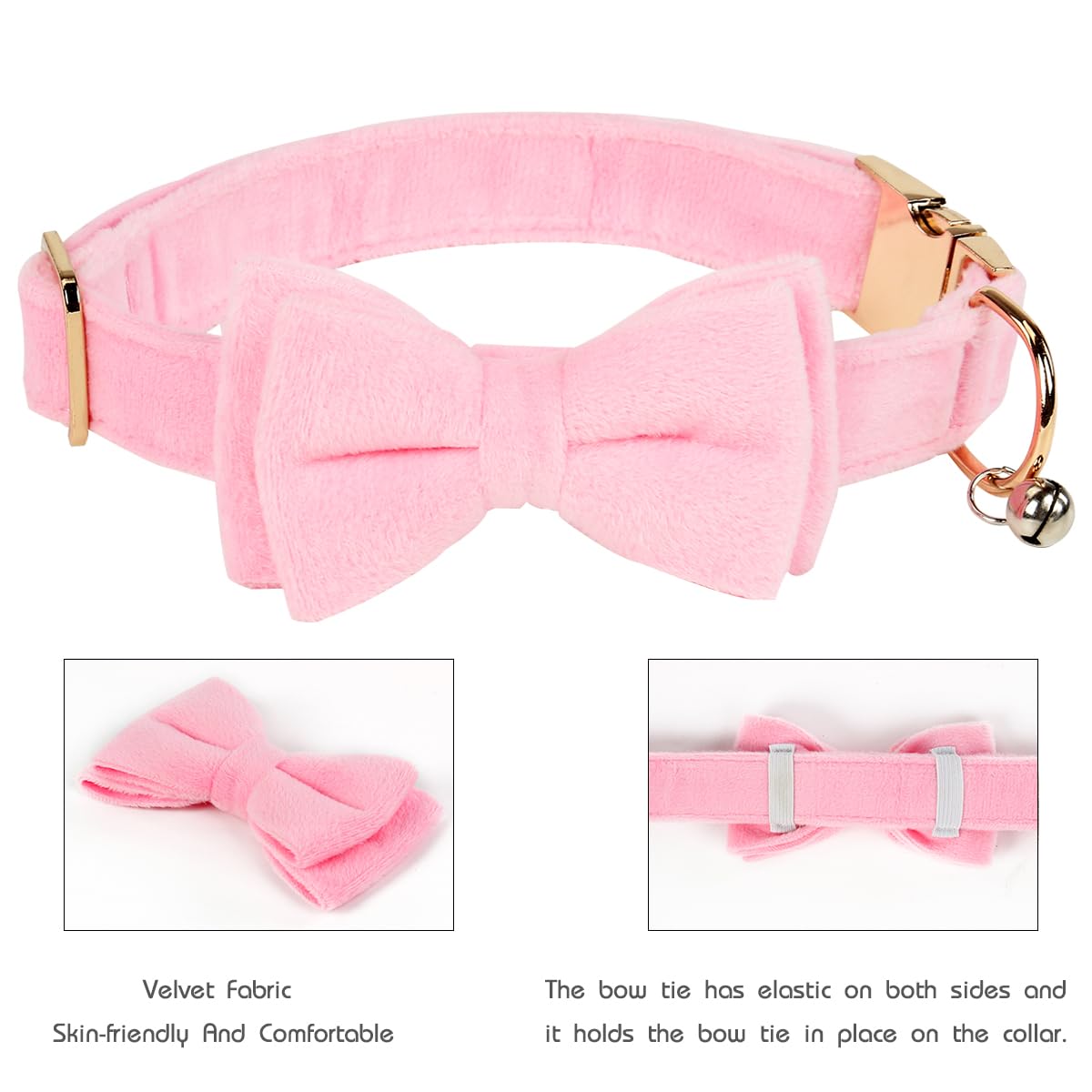 Dog Bowtie Collars, Cute Soft Dog Collar with Bow Tie, Safety Metal Buckle, Adjustable Collars for Boy and Girl Dogs Pets.