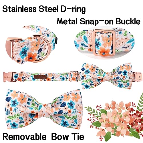 Unique Style Paws Cotton Dog Collar with Bow Halloween Pumpkin Plaid Dog Collar with Bow Tie for Small Medium Large Dogs Pets Gifts