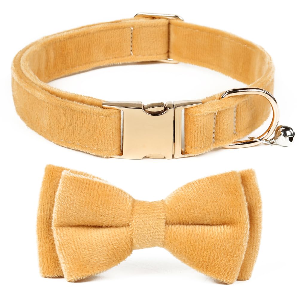 Dog Bowtie Collars, Cute Soft Dog Collar with Bow Tie, Safety Metal Buckle, Adjustable Collars for Boy and Girl Dogs Pets.