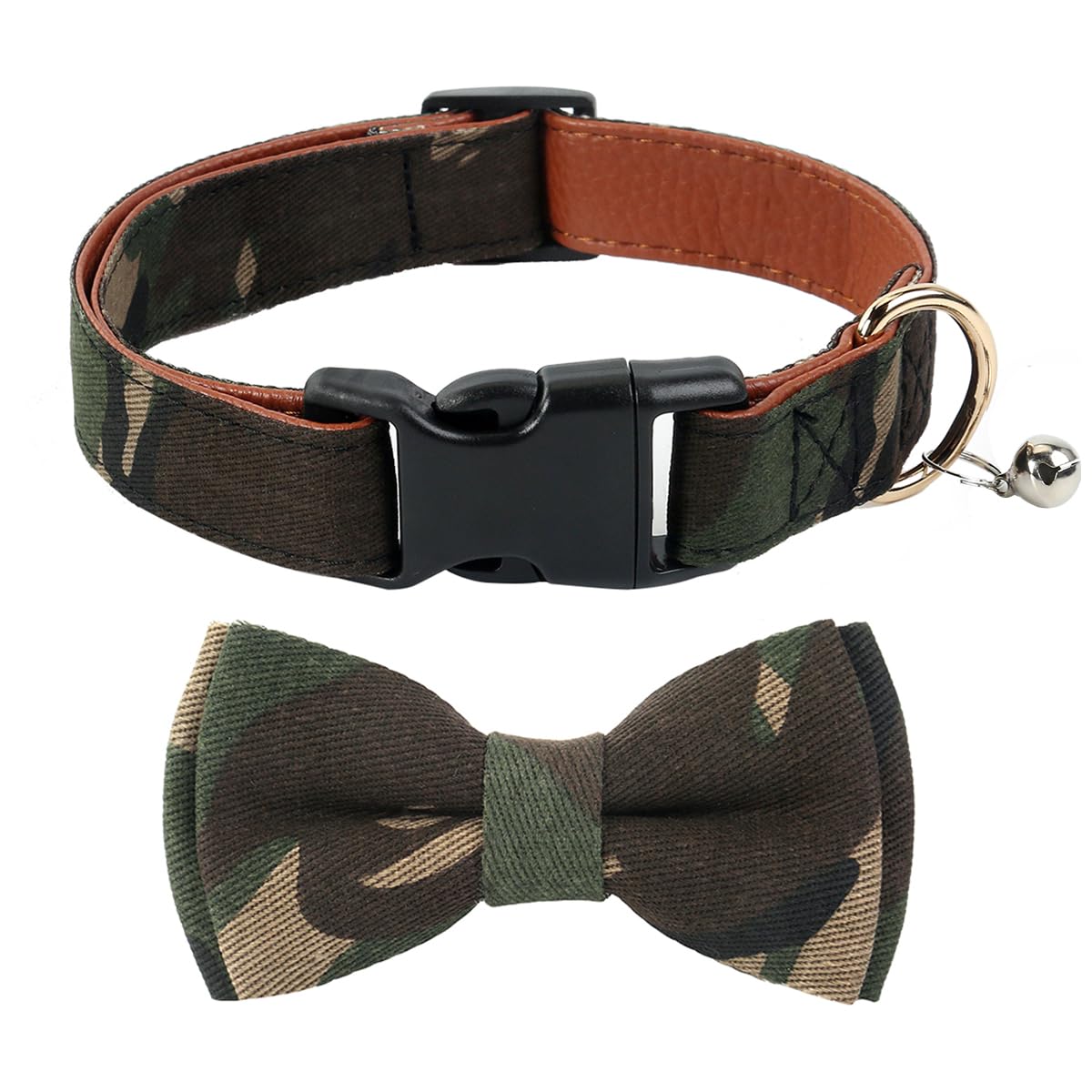 Yizepet Dog Collar with Bow Tie- Adjustable pet Collar for Dogs with Plastic Buckle Collar, Stylish Pattern for Small Medium or Large Boy and Girl Dog and Cat