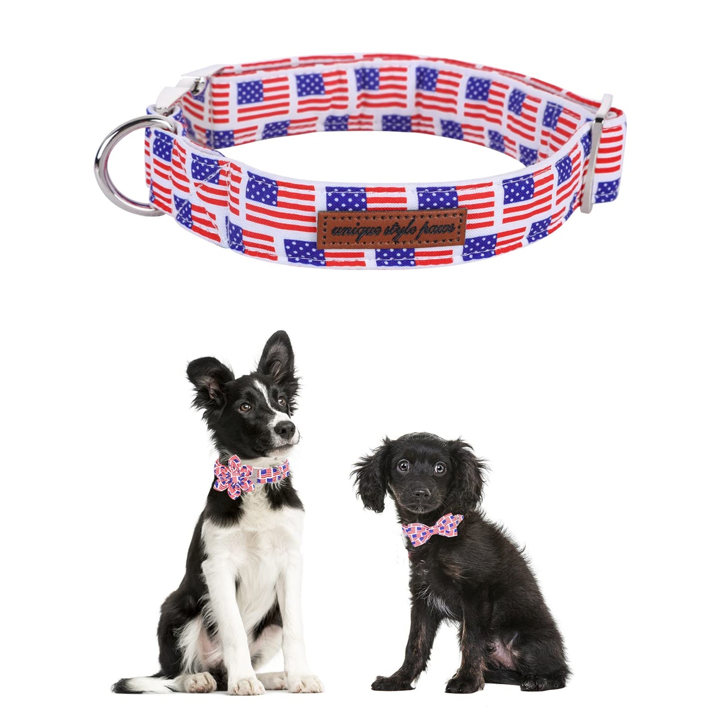 Unique Style Paws Cotton Dog Collar with Bow Halloween Pumpkin Plaid Dog Collar with Bow Tie for Small Medium Large Dogs Pets Gifts