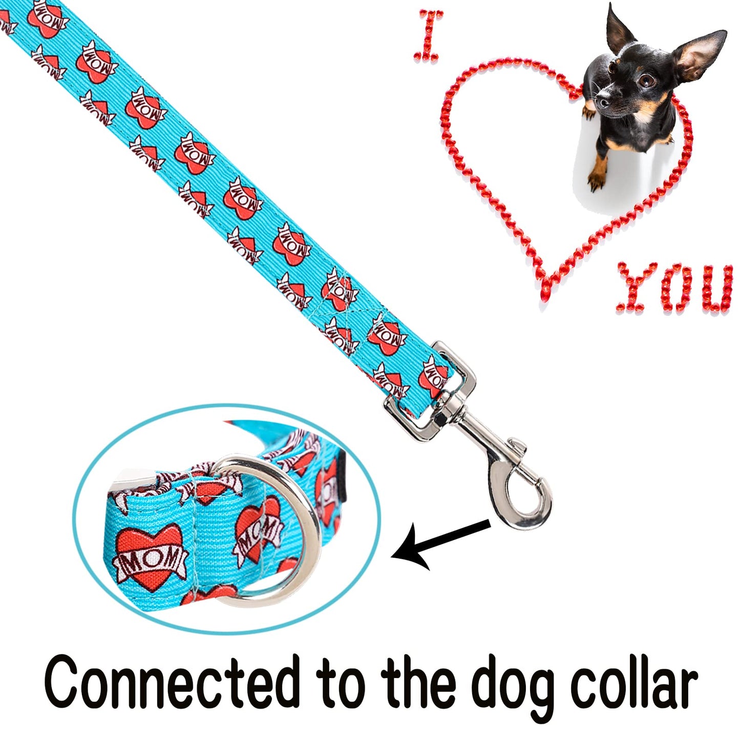 Unique style paws Valentine's Day Dog Collar with Bow Tie Black & Red Heart Puppy Collar Best Gothic Style Gift for Small Medium Large Boys Girls-M