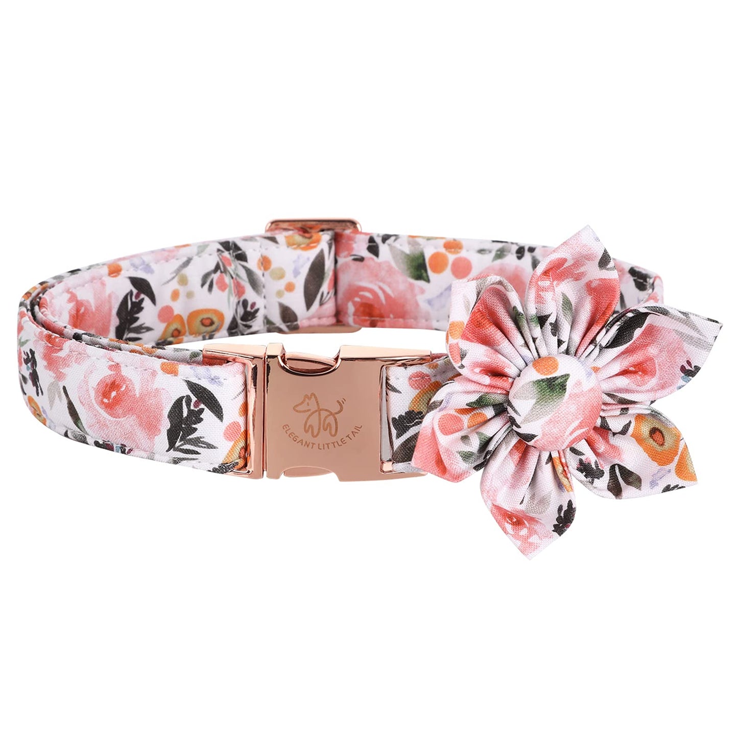 Elegant little tail Sunflower Girl Dog Collar for Female Dogs, Pet Collar Adjustable Dog Collars with Flower Gift for Medium Dogs