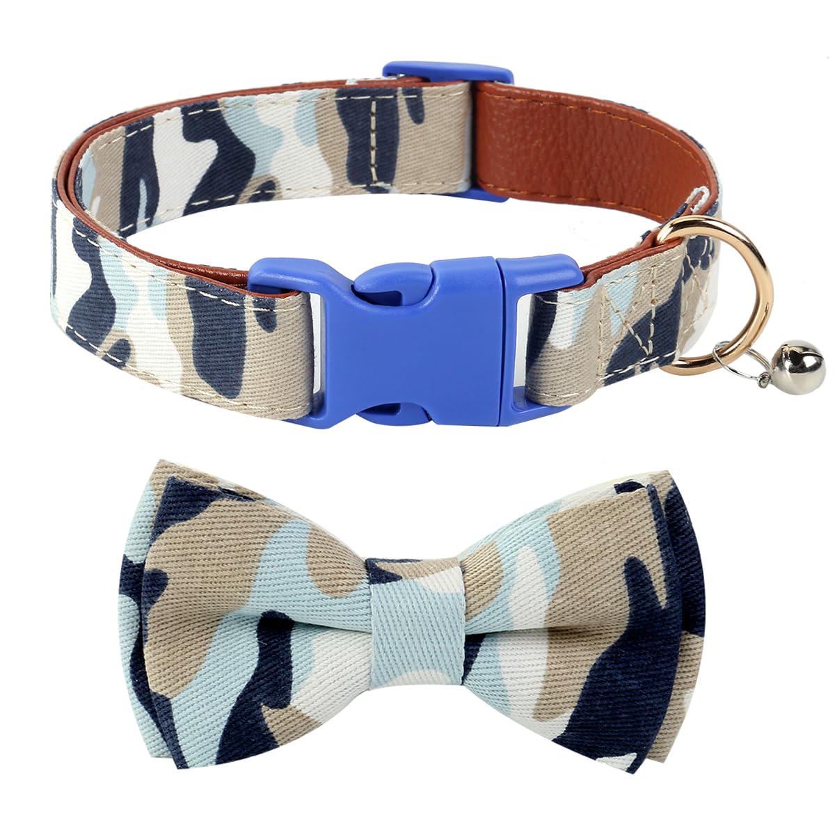 Yizepet Dog Collar with Bow Tie- Adjustable pet Collar for Dogs with Plastic Buckle Collar, Stylish Pattern for Small Medium or Large Boy and Girl Dog and Cat