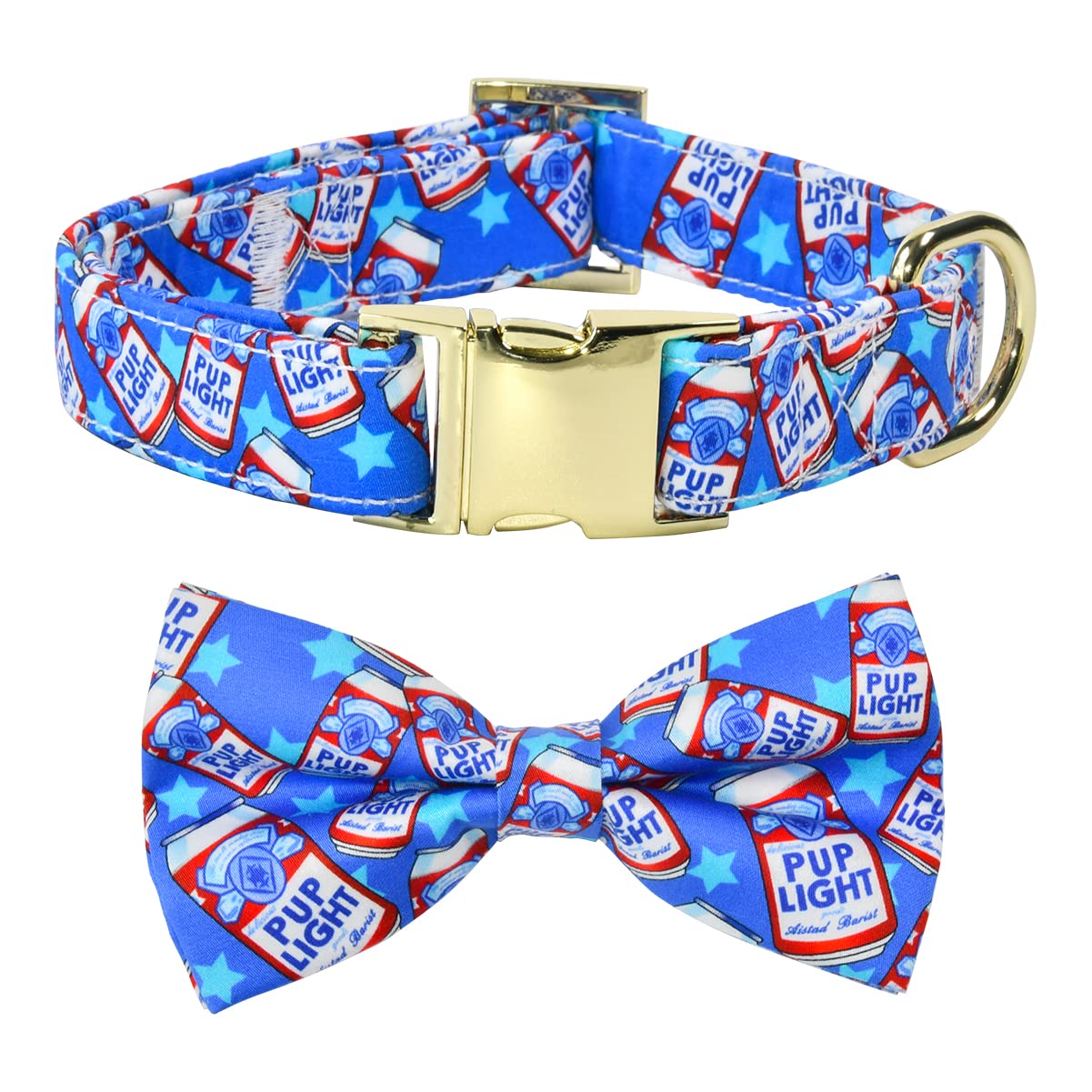 Stud Muffin Dog Bow Tie Dog Collar Accessory, Detachable Bowtie, Adjustable Collar for Small Medium Large Dogs