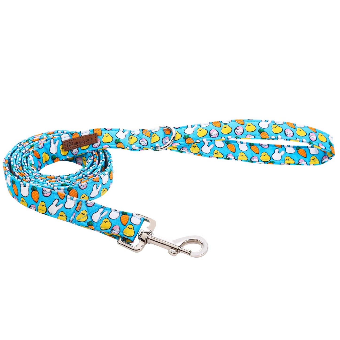 Easter Dog Collar with Bow Tie, Cotton Easter Bowtie Collar for Small Girl Boy Dog, Cute Carrot Pet Collar with Metal Buckle, Easter Day Gift Dog Collar, Blue, S, Neck 10-16in