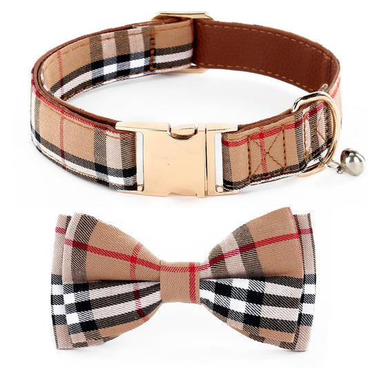 Dog Bowtie Collars, Cute Soft Dog Collar with Bow Tie, Safety Metal Buckle, Adjustable Collars for Boy and Girl Dogs Pets.