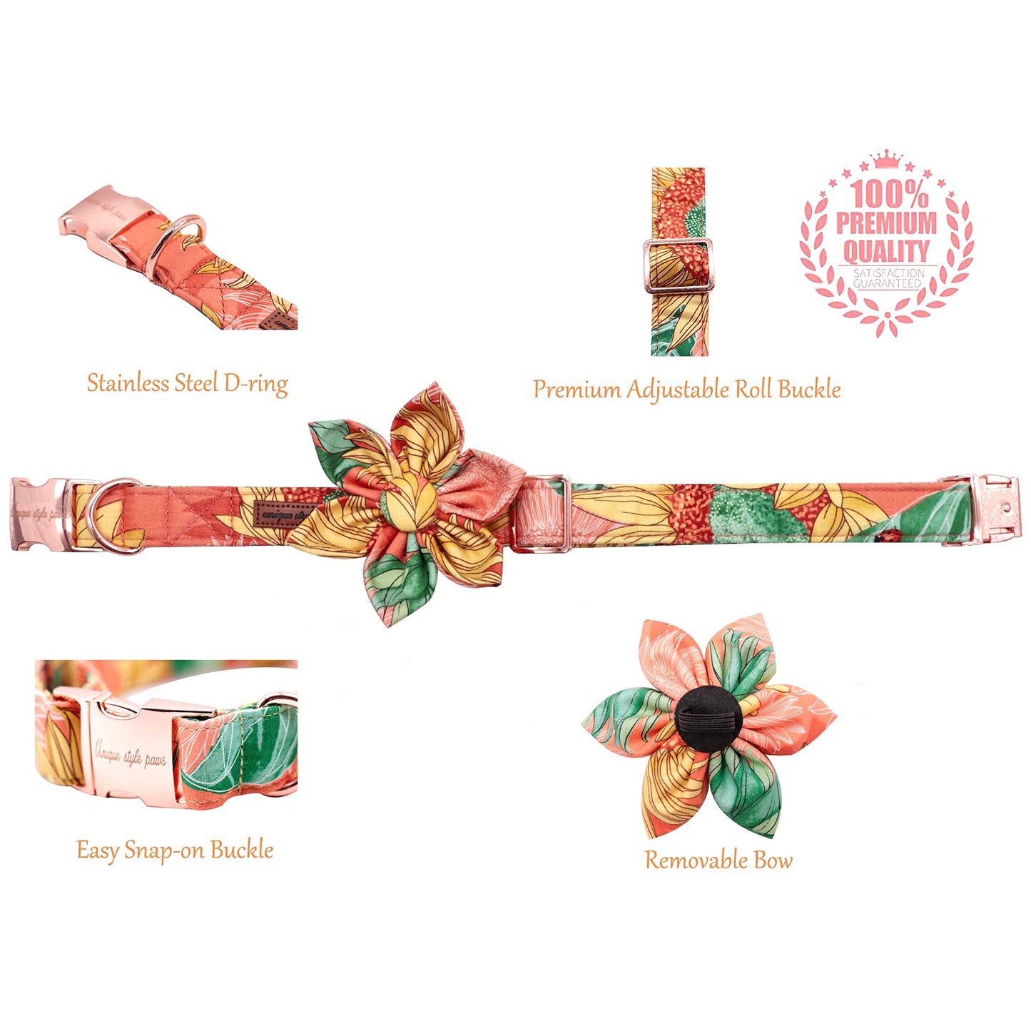 Unique Style Paws Pet Soft &Comfy Bowtie Dog Collar and Cat Collar Pet Gift for Dogs and Cats 6 Size and 7 Patterns