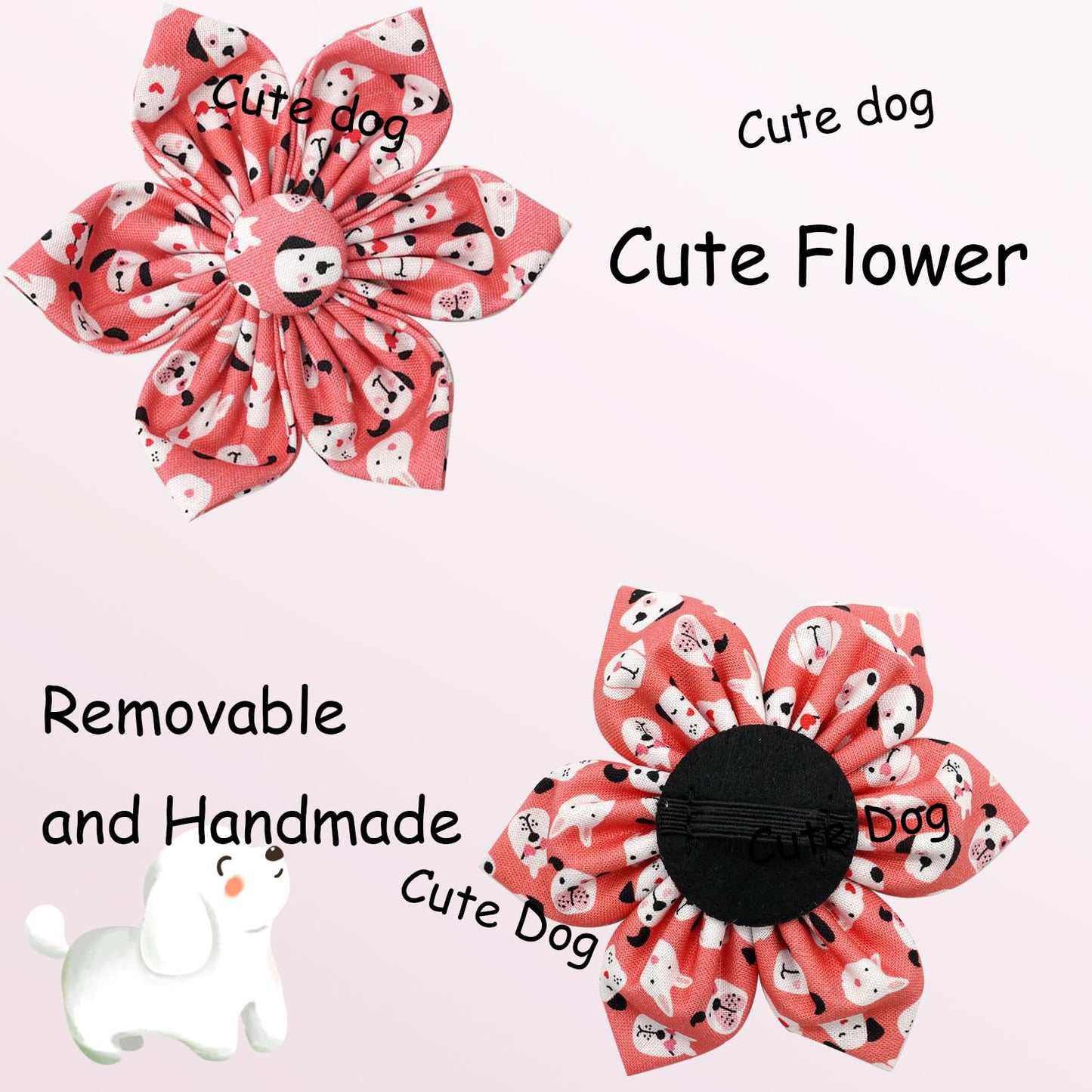 Elegant little tail Sunflower Girl Dog Collar for Female Dogs, Pet Collar Adjustable Dog Collars with Flower Gift for Medium Dogs