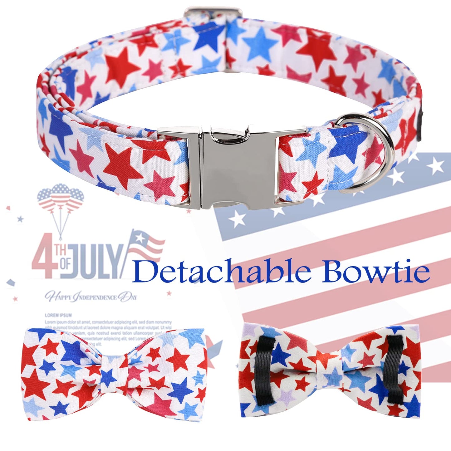 ARING PET Bowtie Dog Collar, Dog Collar with Bow, Adjustable Dog Collars for Small Medium Large Dogs.