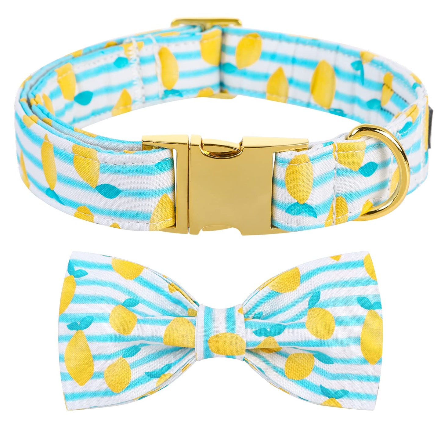 Maca Bates Duck Dog Collar with Bow Bowtie for Dogs Bow Tie Adjustable Breakaway Green Summer Thick Collars Accessories Birthday Gift Colar for XS Small Medium Large XL Boy Girl Male Female Puppy Pet