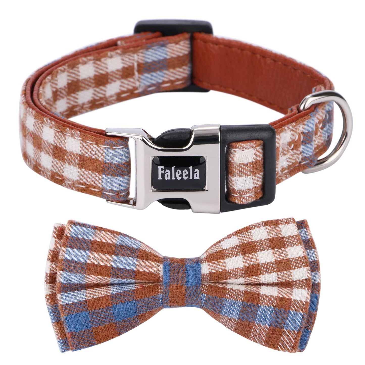 Faleela Soft &Comfy Bowtie Dog Collar,Detachable and Adjustable Bow Tie Collar,for Small Medium Large Pet (S, Blue)