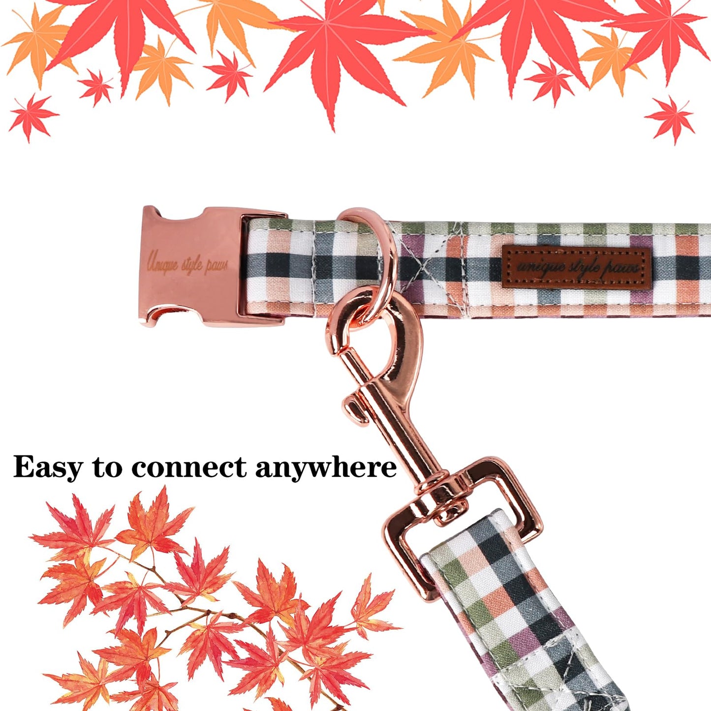 Unique Style Paws Cotton Dog Collar with Bow Halloween Pumpkin Plaid Dog Collar with Bow Tie for Small Medium Large Dogs Pets Gifts